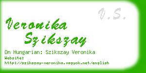 veronika szikszay business card